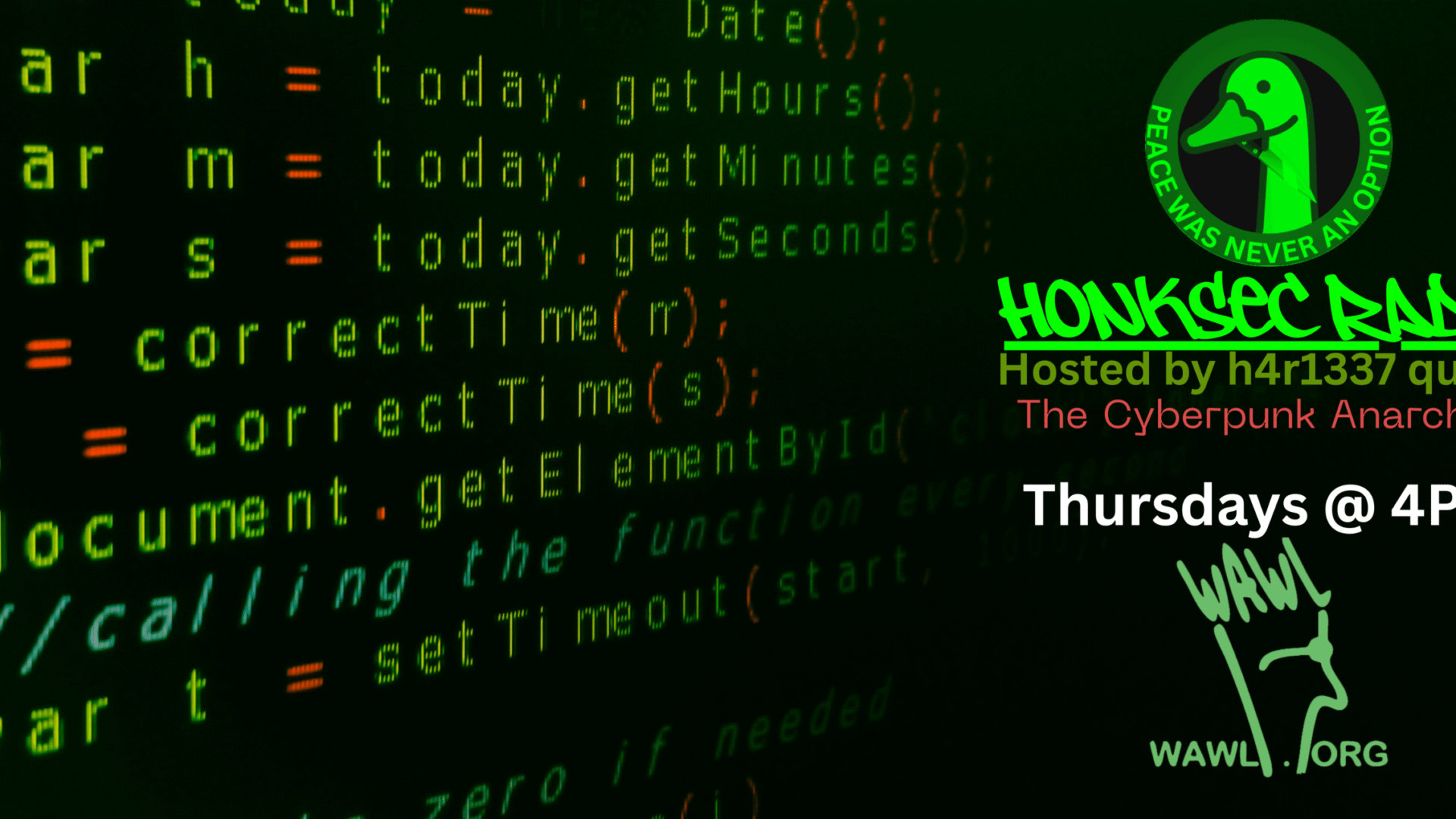 HonkSec-Radio CyberPunk Show Thursdays 4pm